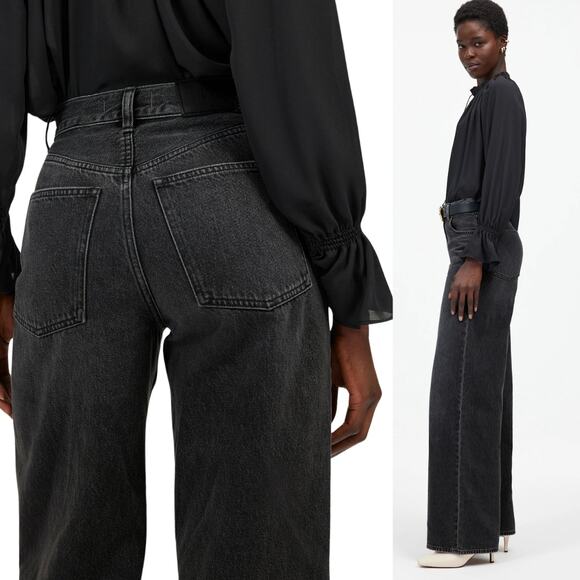 NEW Madewell Superwide-Leg Jeans kingswood Black Wash Size 28 Minimalist - Picture 3 of 8